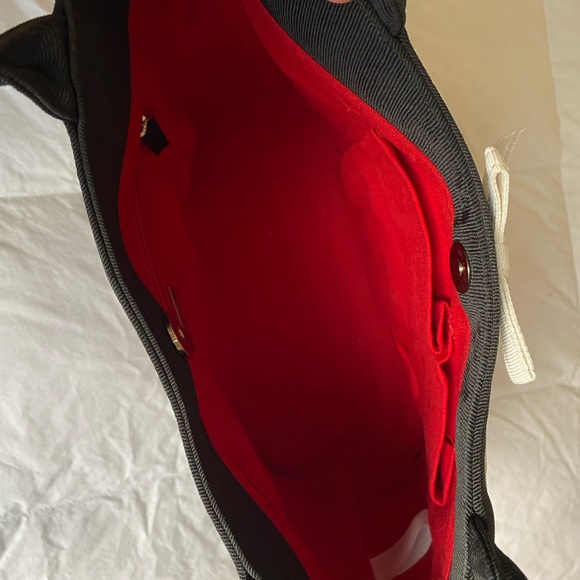 Talbots treated grosgrain ribbon purse. Red interior w/6” drop handle. Like new - Picture 4 of 5